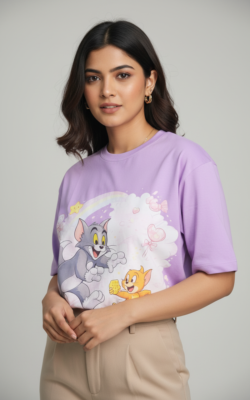 Aurora Round Neck 100% Cotton Women's T-shirt