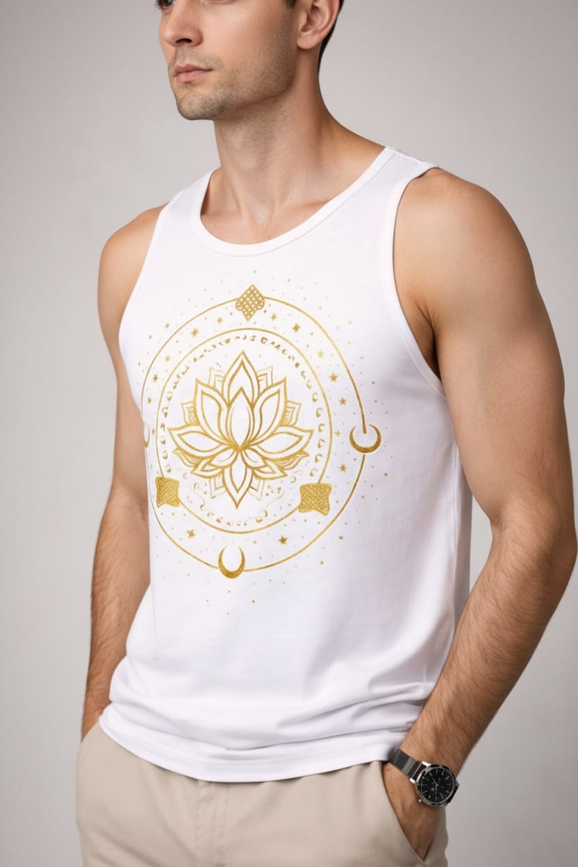 Mandala lotus Men's cotton Tank Tees