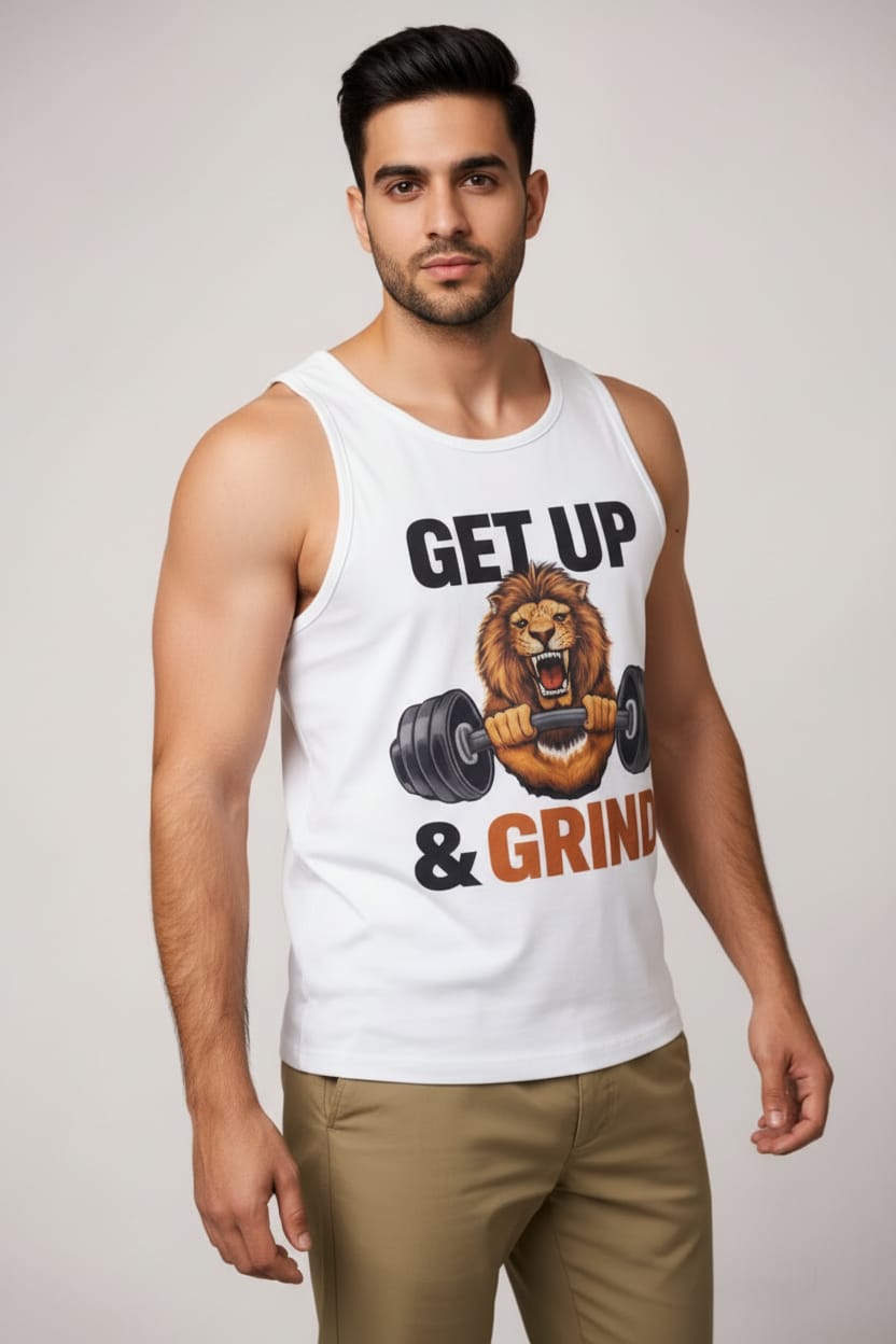 King & grind Men's cotton Tank Tees