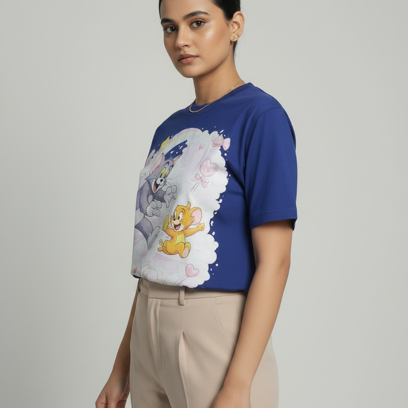 Aurora Round Neck 100% Cotton Women's T-shirt