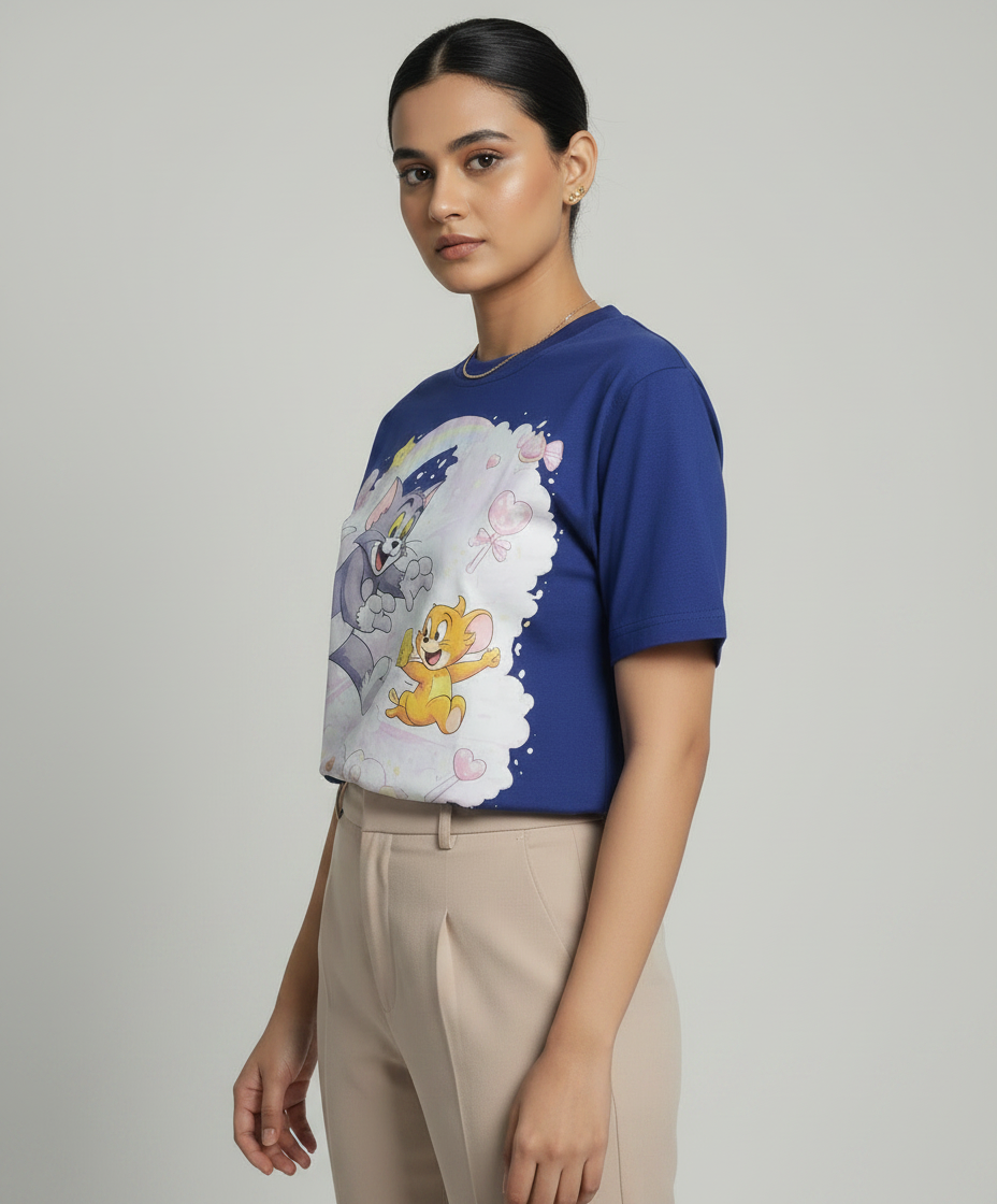 Aurora Round Neck 100% Cotton Women's T-shirt