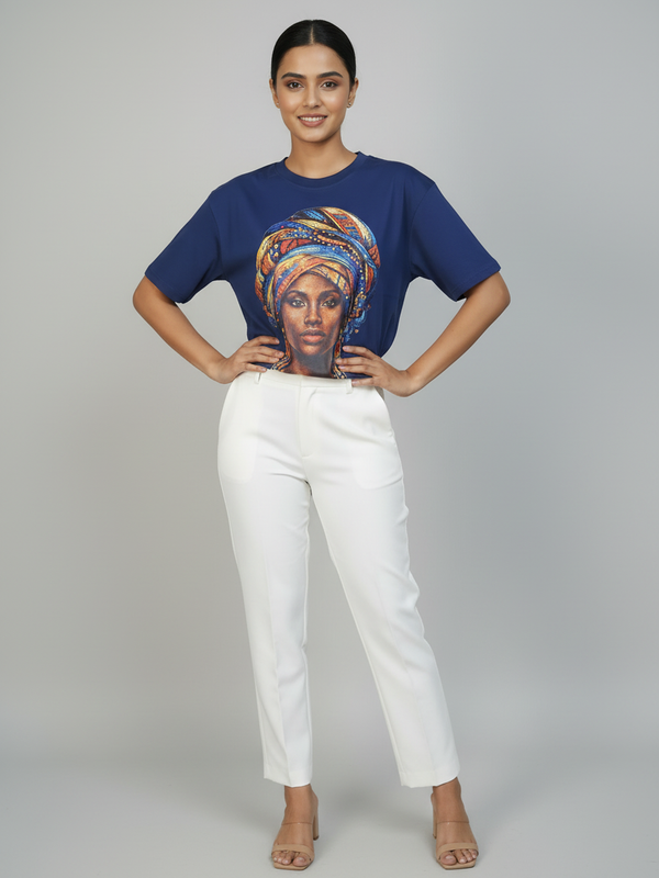 Aurora Round Neck 100% Cotton Women's T-shirt