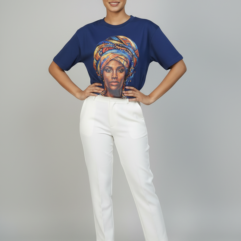 Aurora Round Neck 100% Cotton Women's T-shirt
