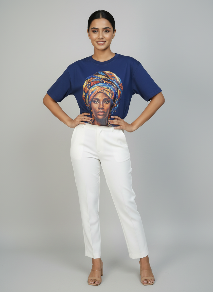 Aurora Round Neck 100% Cotton Women's T-shirt
