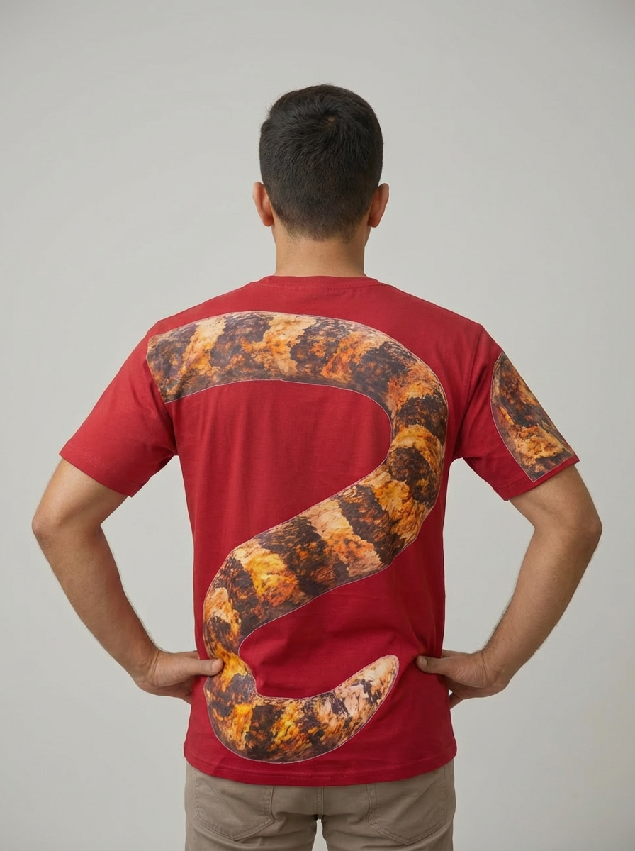 Serpentine Round Neck 100% Cotton Mens' T-shirt