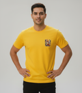 Manga Yellow Round Neck 100% Cotton Mens' T-shirt