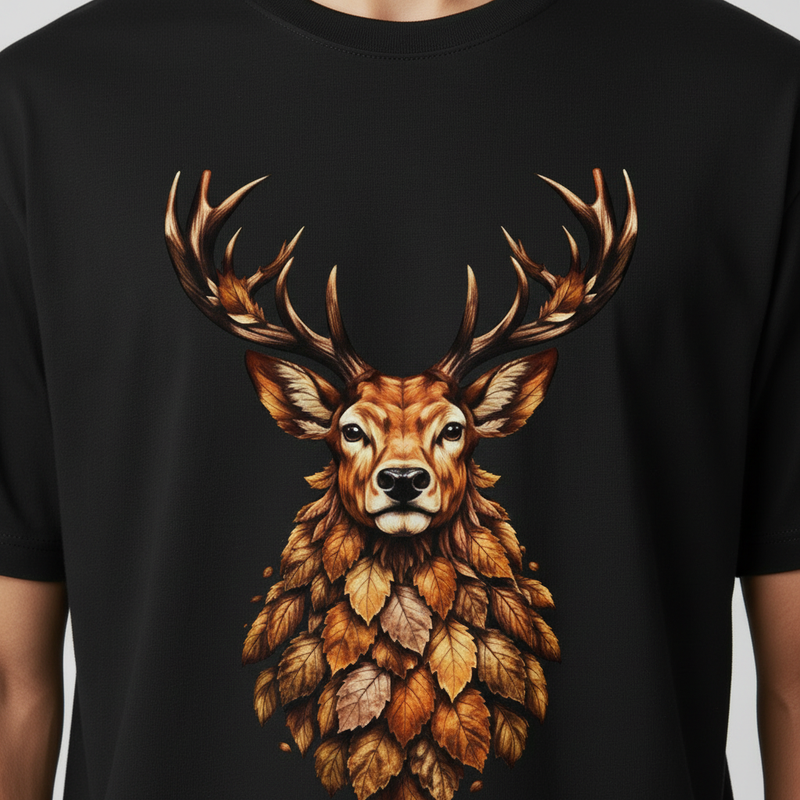 Antelope round neck Men's cotton T-shirt