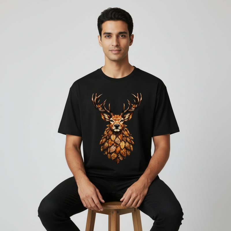 Antelope round neck Men's cotton T-shirt