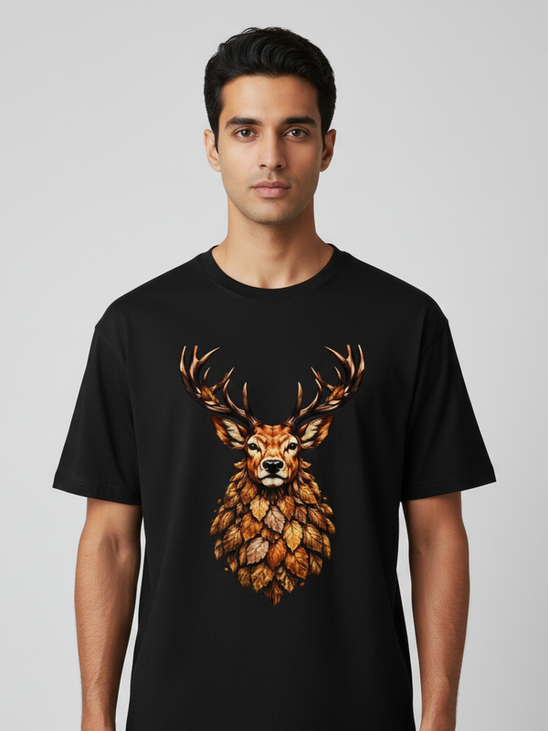 Antelope round neck Men's cotton T-shirt