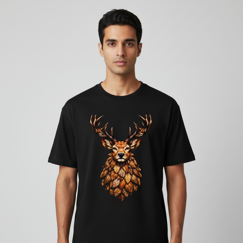 Antelope round neck Men's cotton T-shirt