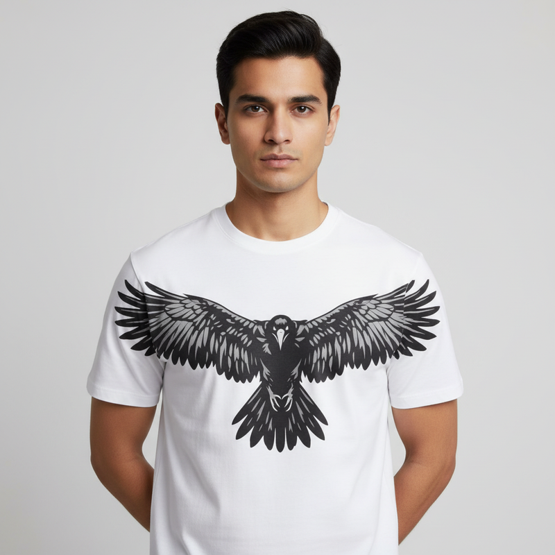 Focus round neck Men's cotton T-shirt