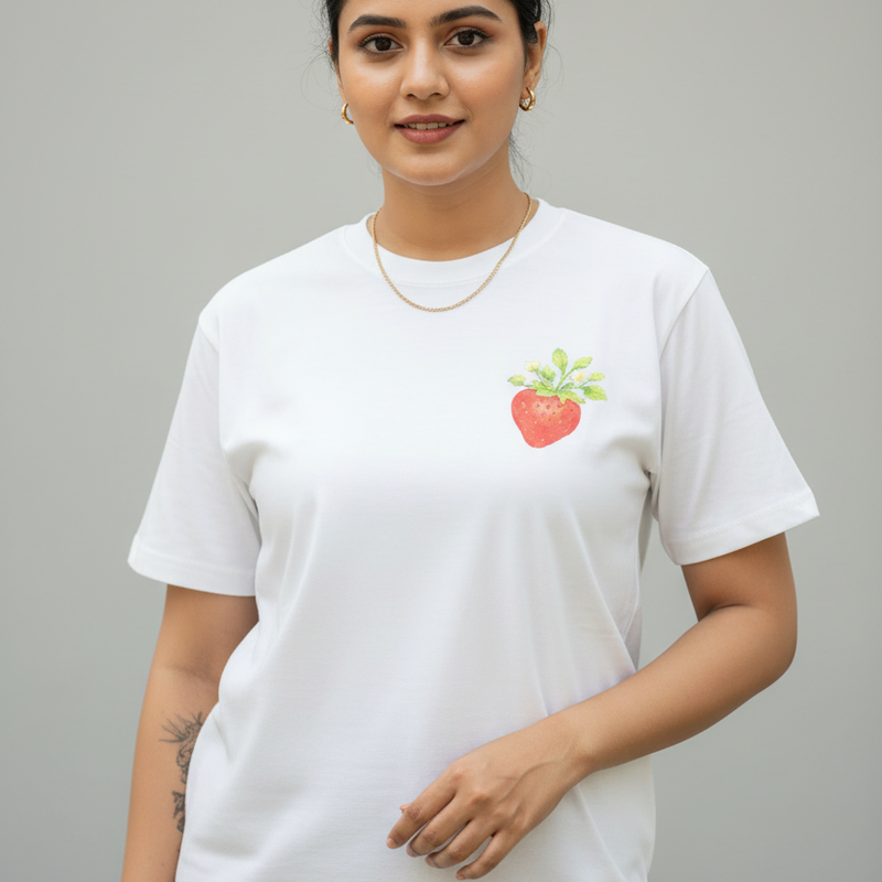 Aurora Round Neck 100% Cotton Women's T-shirt