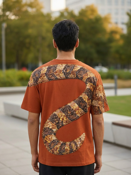 Serpentine Round Neck 100% Cotton Mens' T-shirt