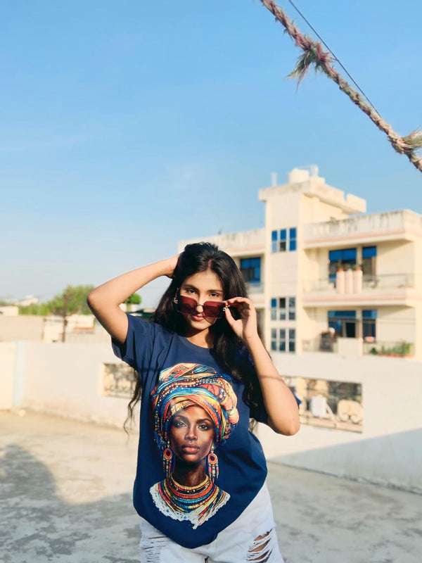 Aurora Round Neck 100% Cotton Women's T-shirt