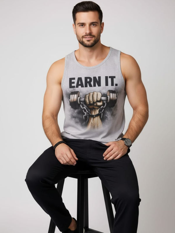 Built grey Men's cotton Tank Tees