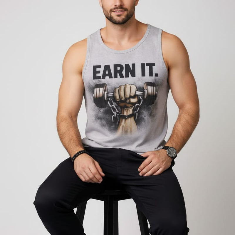 Built grey Men's cotton Tank Tees