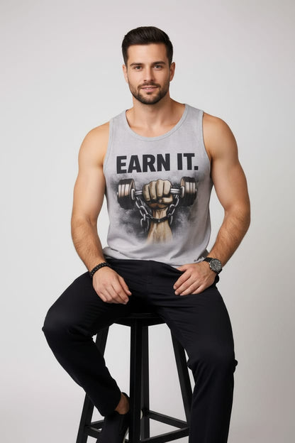 Built grey Men's cotton Tank Tees