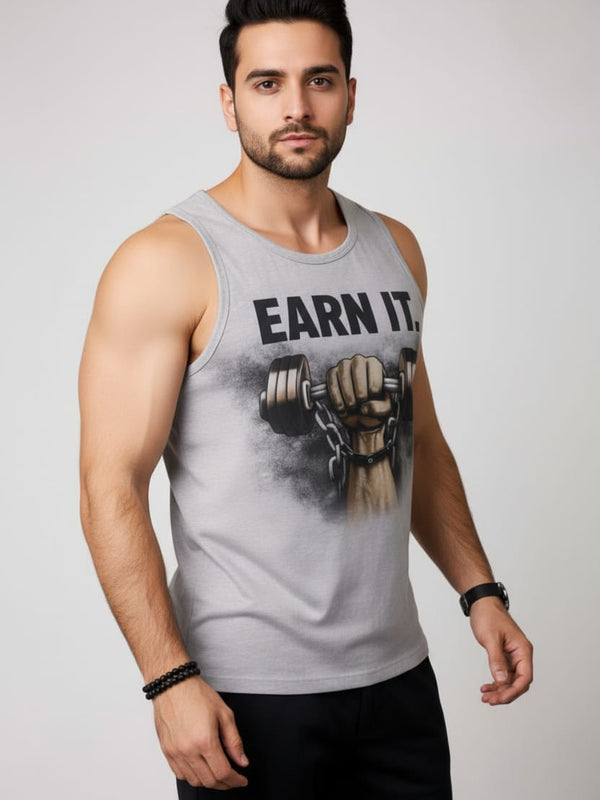 Built grey Men's cotton Tank Tees