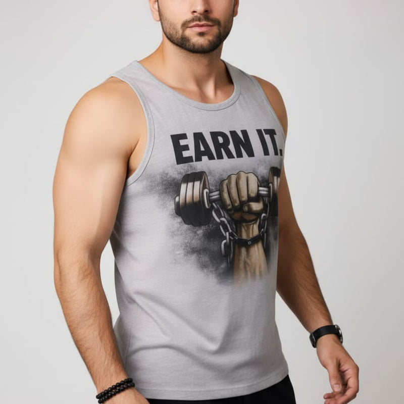 Built grey Men's cotton Tank Tees