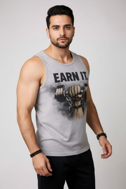 Built grey Men's cotton Tank Tees