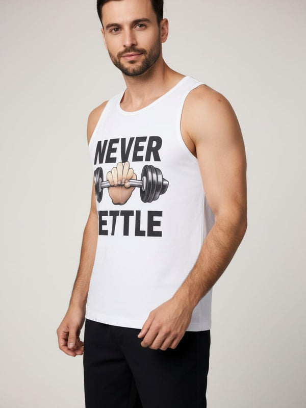 Never settle Men's cotton Tank Tees