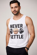 Never settle Men's cotton Tank Tees