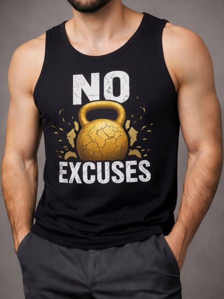 No excuses Man's cotton  Tank Tees