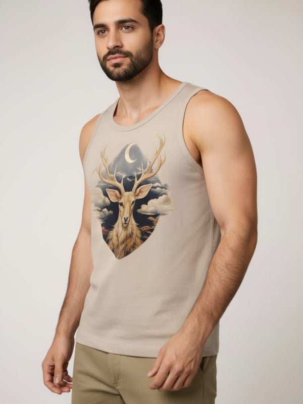 Antelope khaki Men's cotton Tank Tees