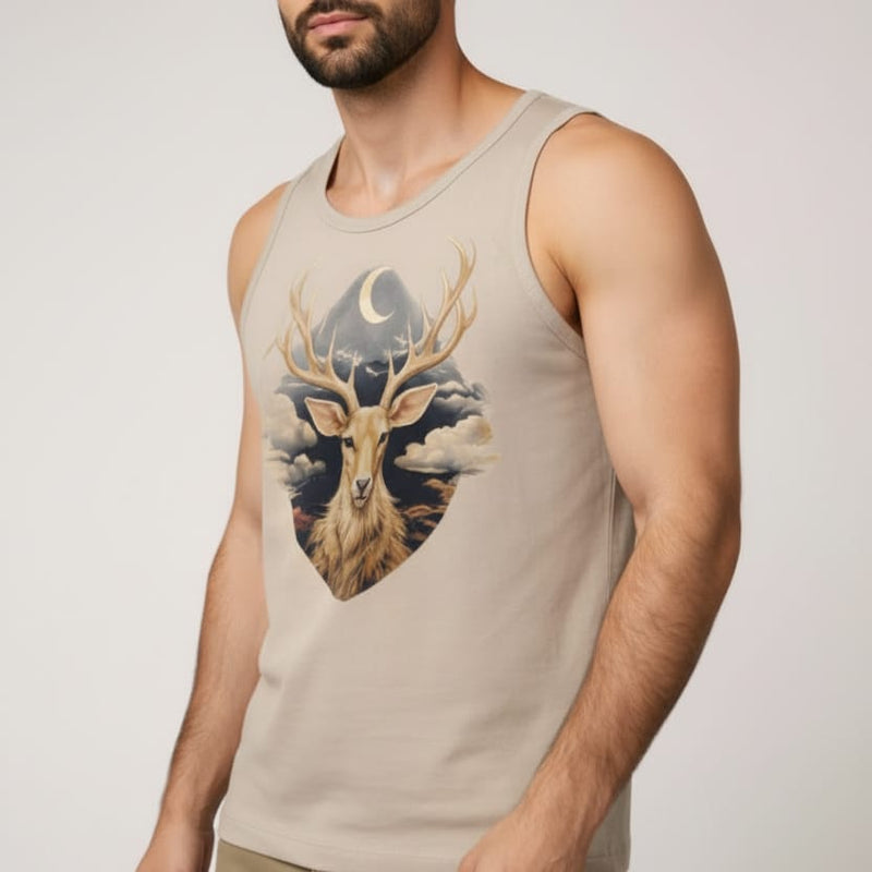 Antelope khaki Men's cotton Tank Tees