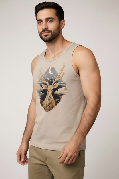 Antelope khaki Men's cotton Tank Tees