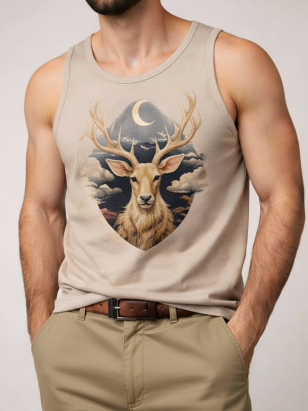 Antelope khaki Men's cotton Tank Tees