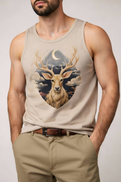Antelope khaki Men's cotton Tank Tees