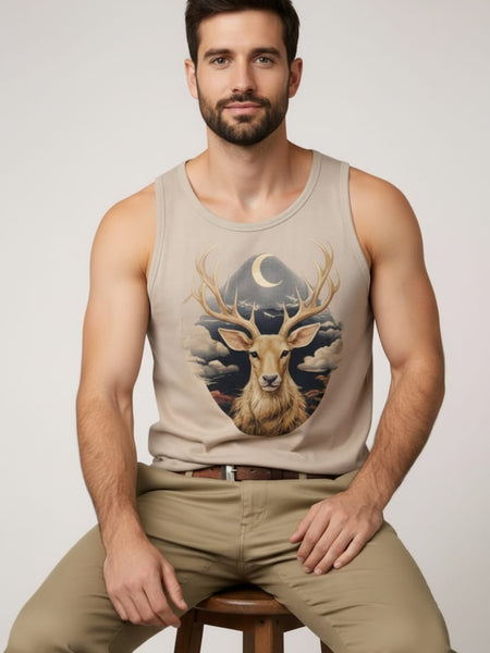 Antelope khaki Men's cotton Tank Tees