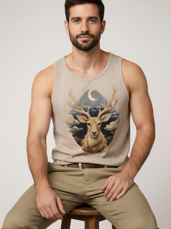Antelope khaki Men's cotton Tank Tees