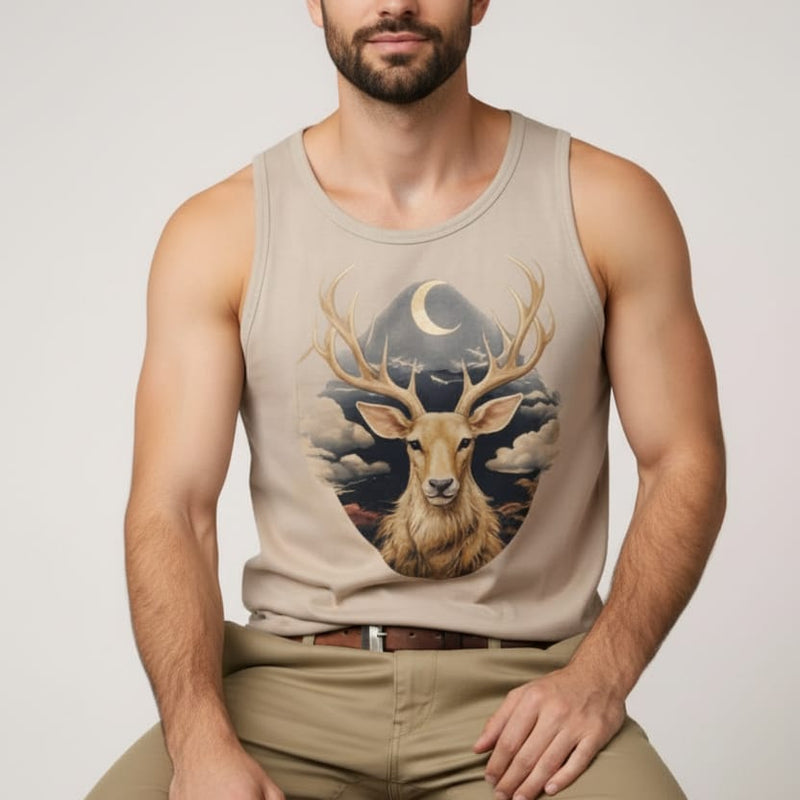 Antelope khaki Men's cotton Tank Tees