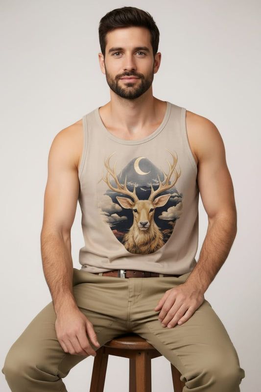 Antelope khaki Men's cotton Tank Tees