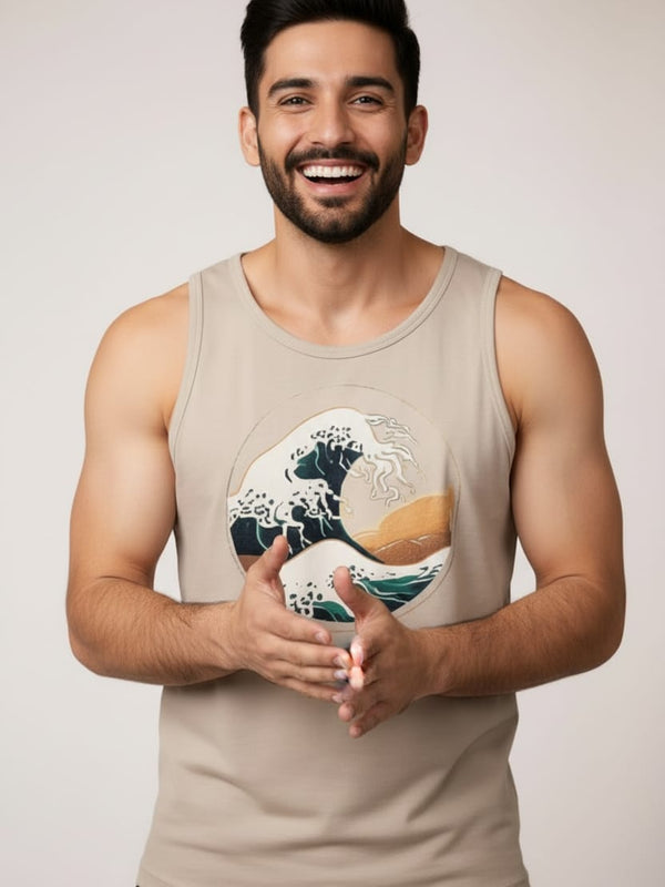 Waves Men's cotton Tank Tees