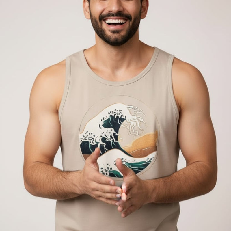 Waves Men's cotton Tank Tees