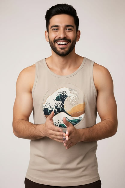 Waves Men's cotton Tank Tees