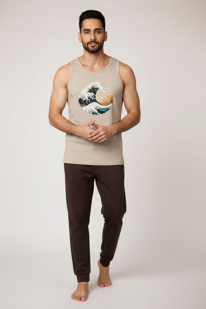 Waves Men's cotton Tank Tees