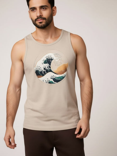 Waves Men's cotton Tank Tees