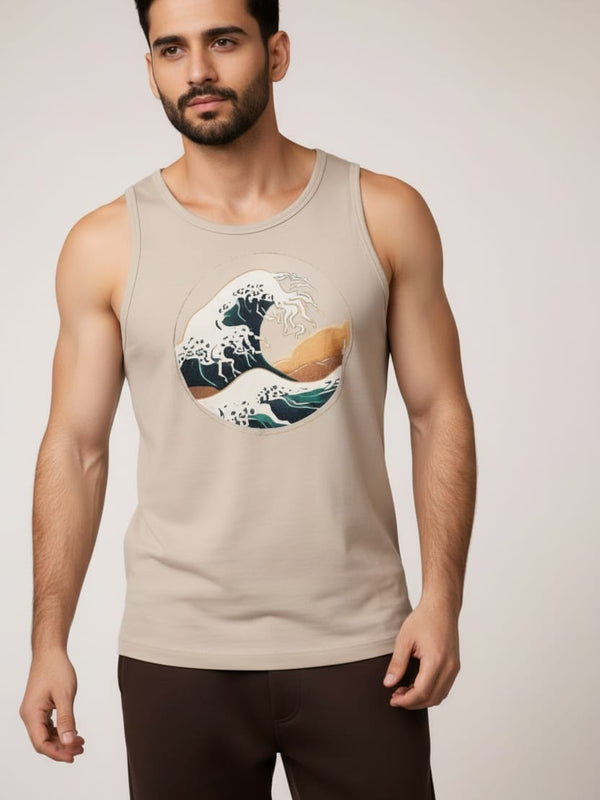 Waves Men's cotton Tank Tees