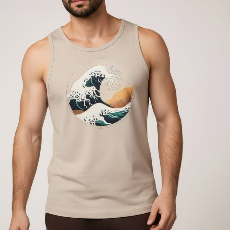 Waves Men's cotton Tank Tees