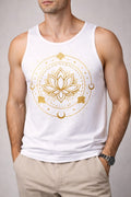Mandala  lotus Men's cotton  Tank Tees