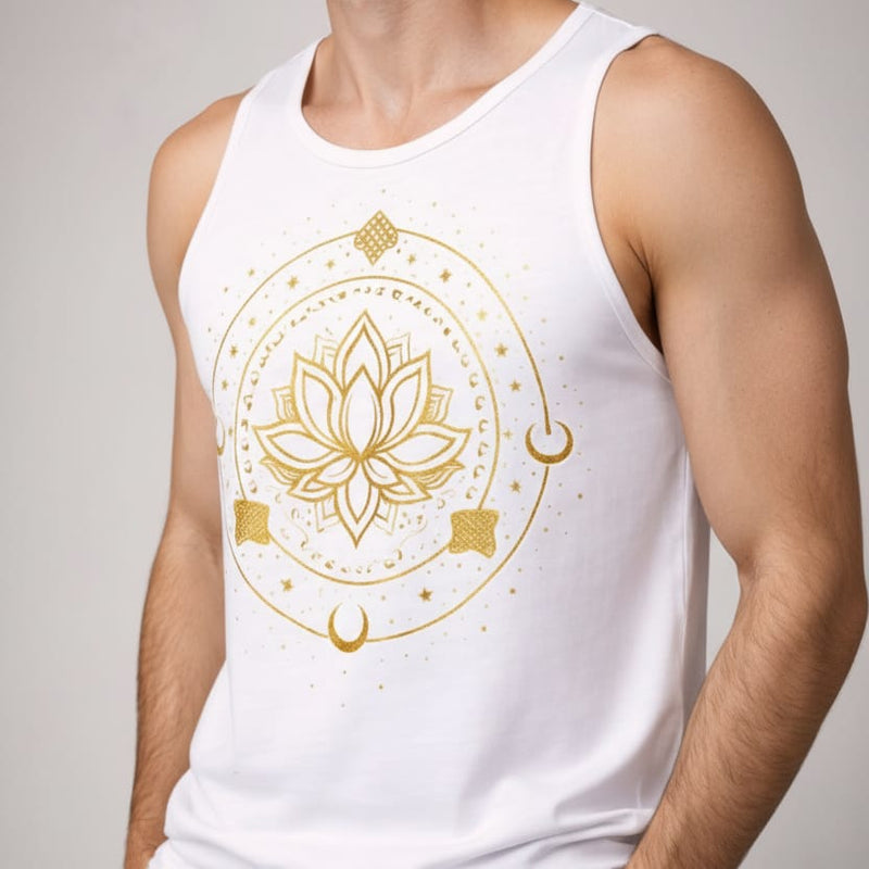 Mandala  lotus Men's cotton  Tank Tees