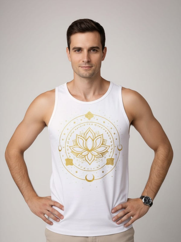 Mandala  lotus Men's cotton  Tank Tees