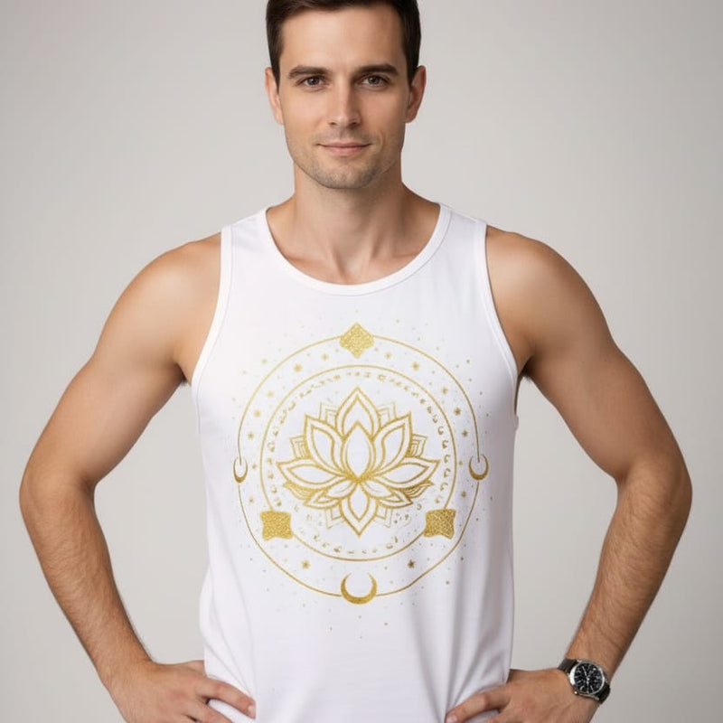 Mandala  lotus Men's cotton  Tank Tees