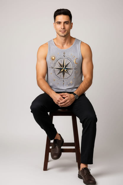 Compass Men's cotton Tank Tees