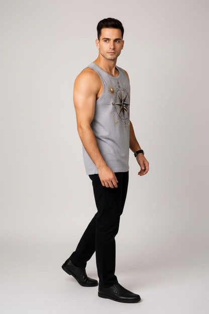 Compass Men's cotton Tank Tees