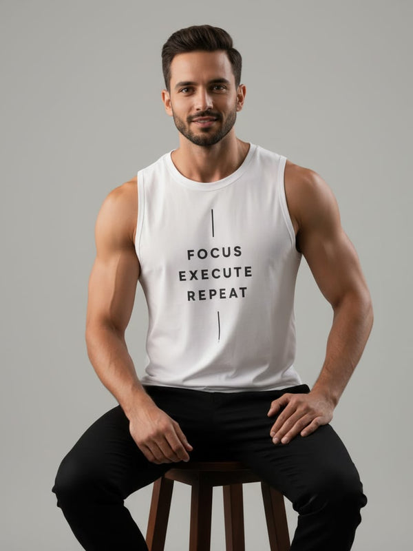 Focus-typo Men's Cotton Tank Tees